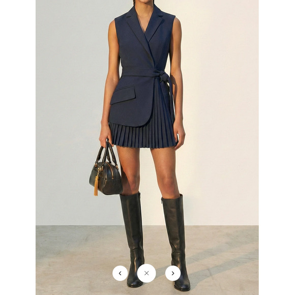 Commense Dresses & Skirts - Copied - NWT Commense Belted Pleated Sleeveless Blazer Dress Sz M